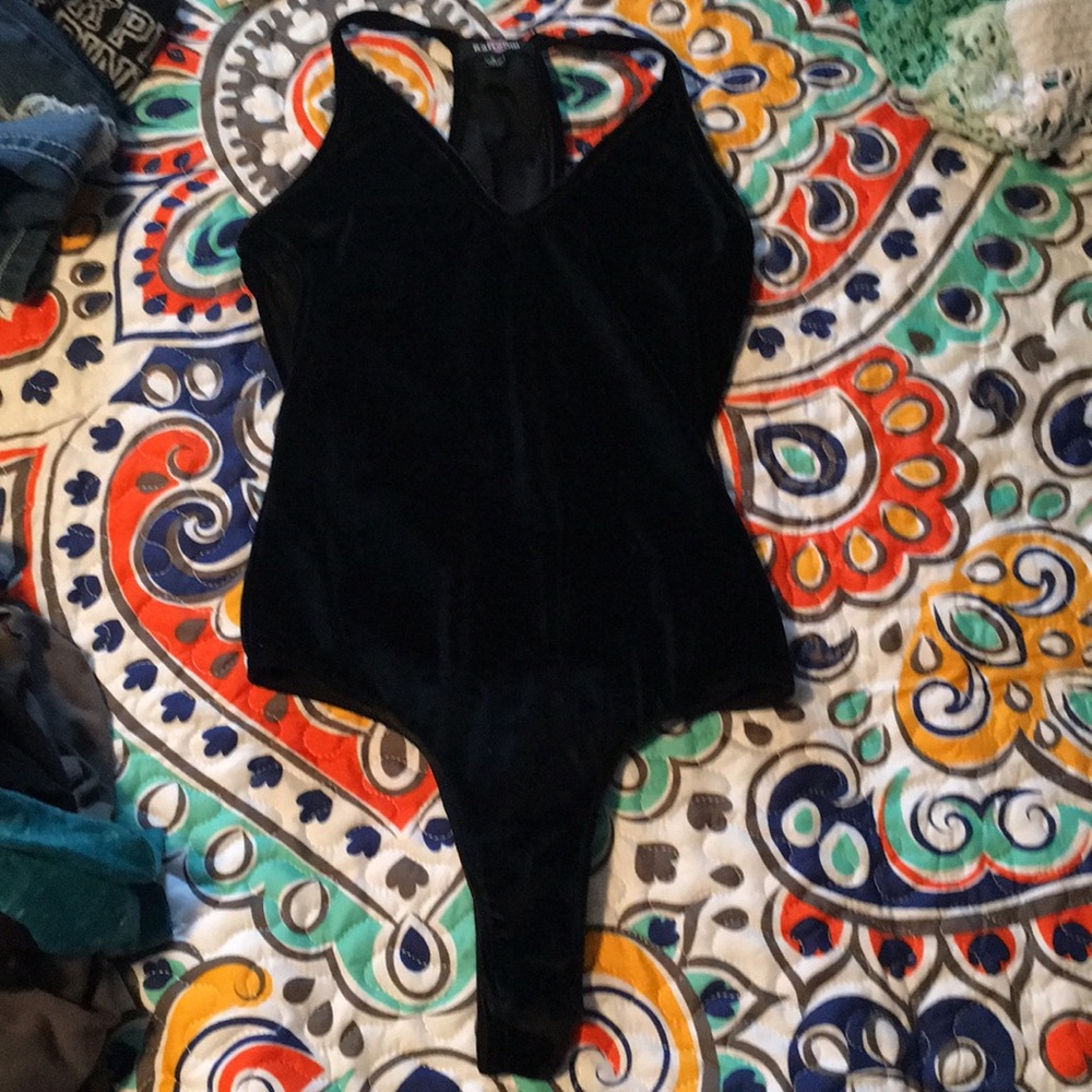 black velvet bodysuit